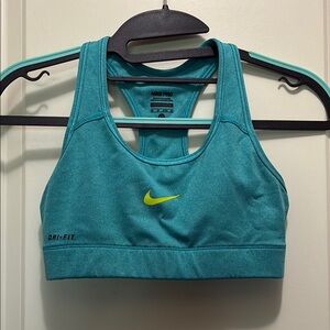 Nike Pro XS Dri-Fit Teal Sports Bra Medium Impact Racerback